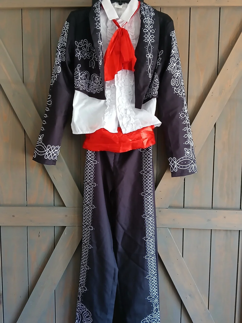 Kids Mariachi Costume in Black, White & Red - Classic Spanish Look
